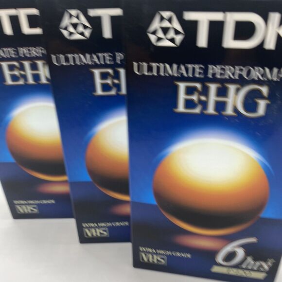 Lot of 3 TDK Ultimate Performanc EHG T-120 Blank VHS Tapes 6 Hours New Sealed - Picture 5 of 6